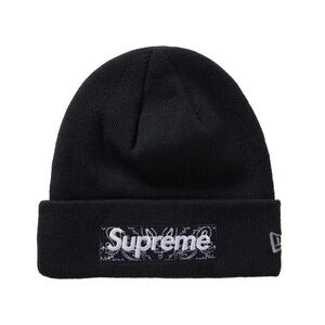 Supreme Black Bandana Box Logo Beanie New With Tags OS One Size
